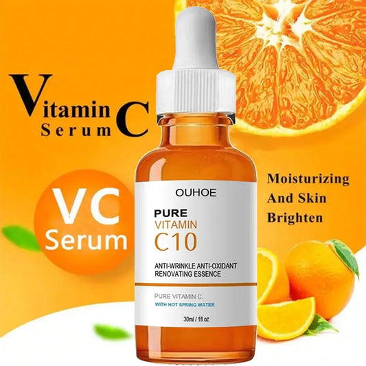 Vitamine C Wrinkle Remover Sérum pour le visage Lifting Raffermissant Fade Fine Lines Anti-aging Essence Blanchiment Éclaircir Nourrir Soins de la peau
