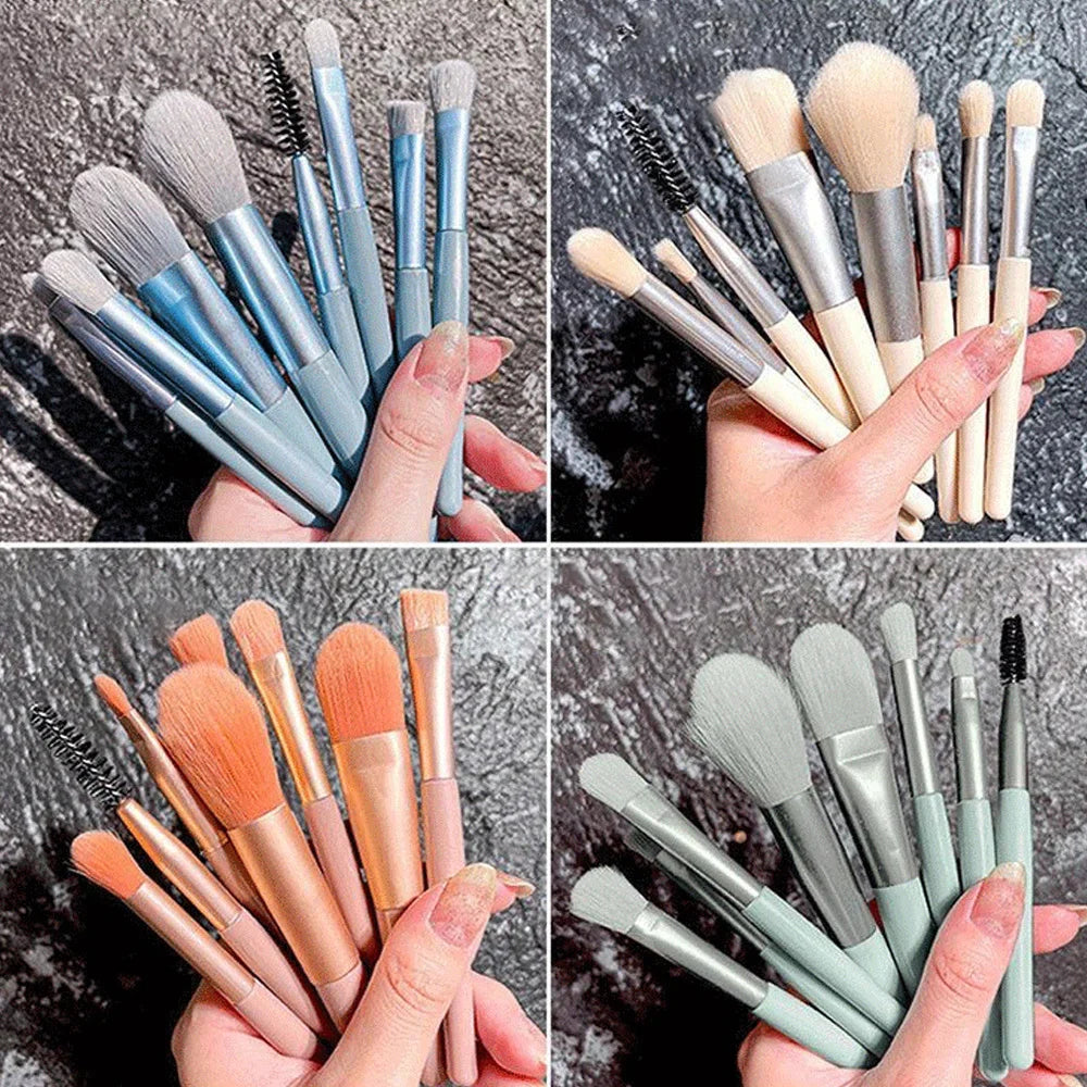 Nouveau Ensemble de pinceaux de maquillage 8 pièces Pinceau correcteur de maquillage Blush Brosse à poudre lâche Ombre à paupières Surligneur Pinceau de fond de teint Outils de beauté