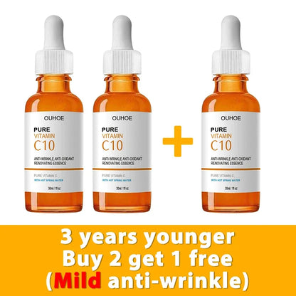 Vitamine C Wrinkle Remover Sérum pour le visage Lifting Raffermissant Fade Fine Lines Anti-aging Essence Blanchiment Éclaircir Nourrir Soins de la peau