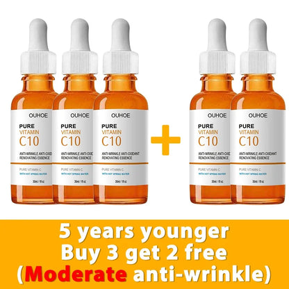 Vitamine C Wrinkle Remover Sérum pour le visage Lifting Raffermissant Fade Fine Lines Anti-aging Essence Blanchiment Éclaircir Nourrir Soins de la peau